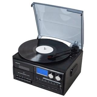 Victor Cosmopolitan 8-in-1 Turntable Music Center with Bluetooth, USB & Cassette - Black