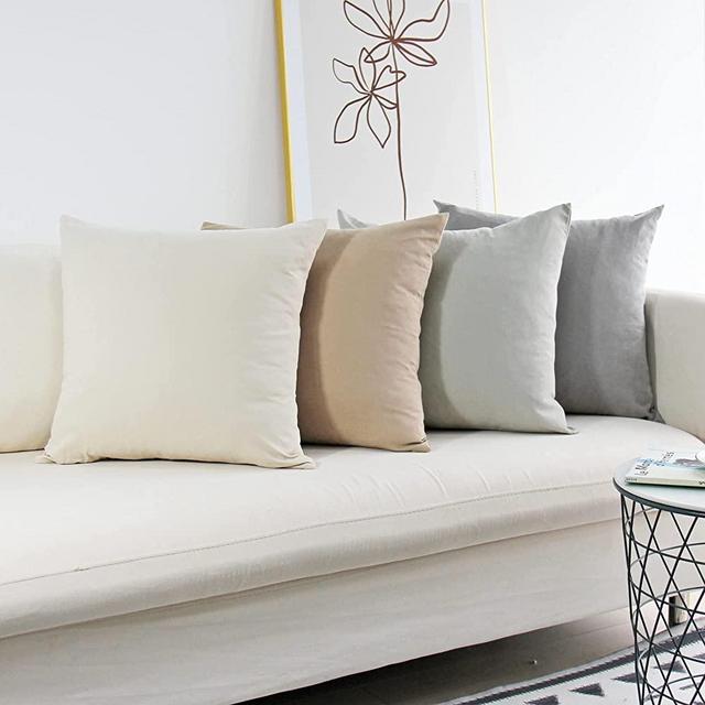 JOJUSIS Decorative Throw Pillow Covers Luxury Style Cushion Case Super Soft Pillowcases for Couch Bedroom Set of 4 (Neutral, 20 x 20-Inch)