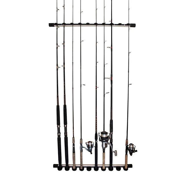 Rush Creek Creations 3 in 1 All Weather Fishing Rod/Pole Storage Wall/Ceiling Rack