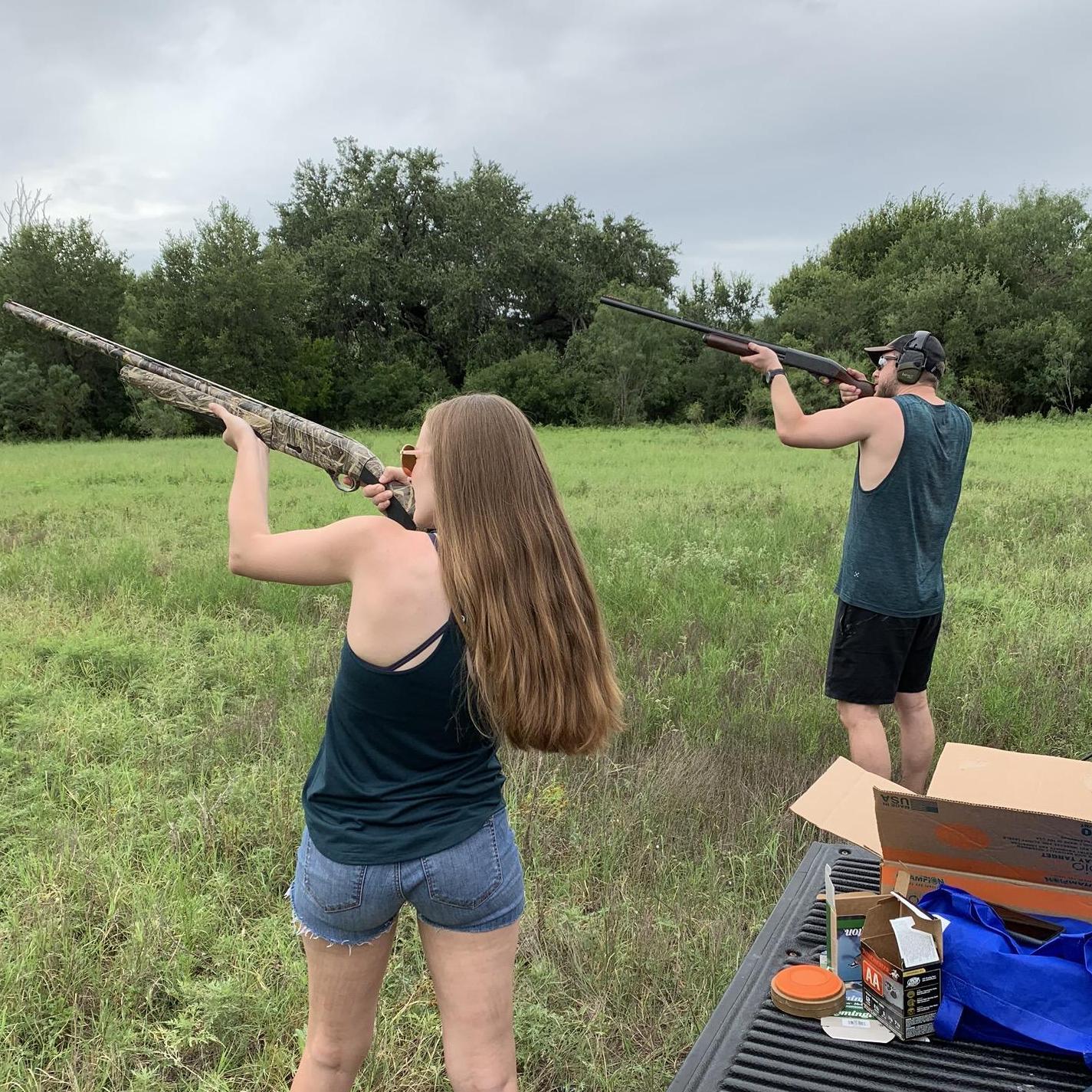 Shooting clays at Shudde Ranch, June 2019