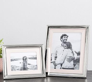 Monique Lhuillier Silver-Plated Grosgrain Ribbon Mat Frame, 5x7