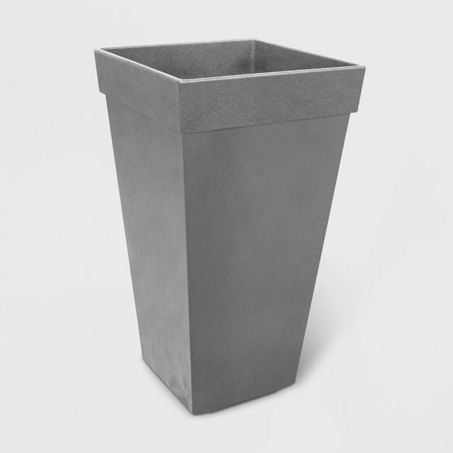 28" Recycled Self Watering Square Tapered Planter Gray - Smith & Hawken™