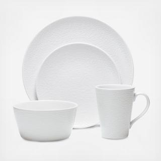 White on White 4-Piece Place Setting, Service for 1