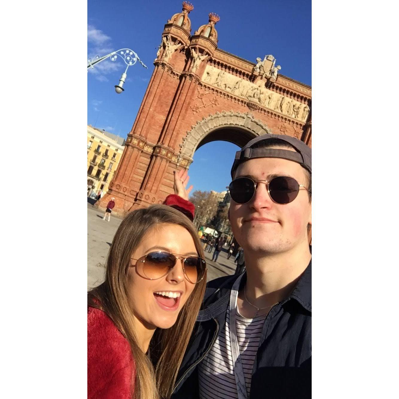 When we studied abroad in Barcelona, Spain.