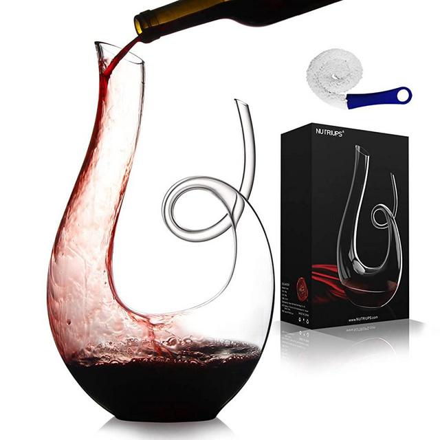 Wine Decanters by NUTRIUPS, Wine Decanters and Carafes, Swan Wine Decanter, Lead-free Red Wine Decanters, 1.7L, Clear