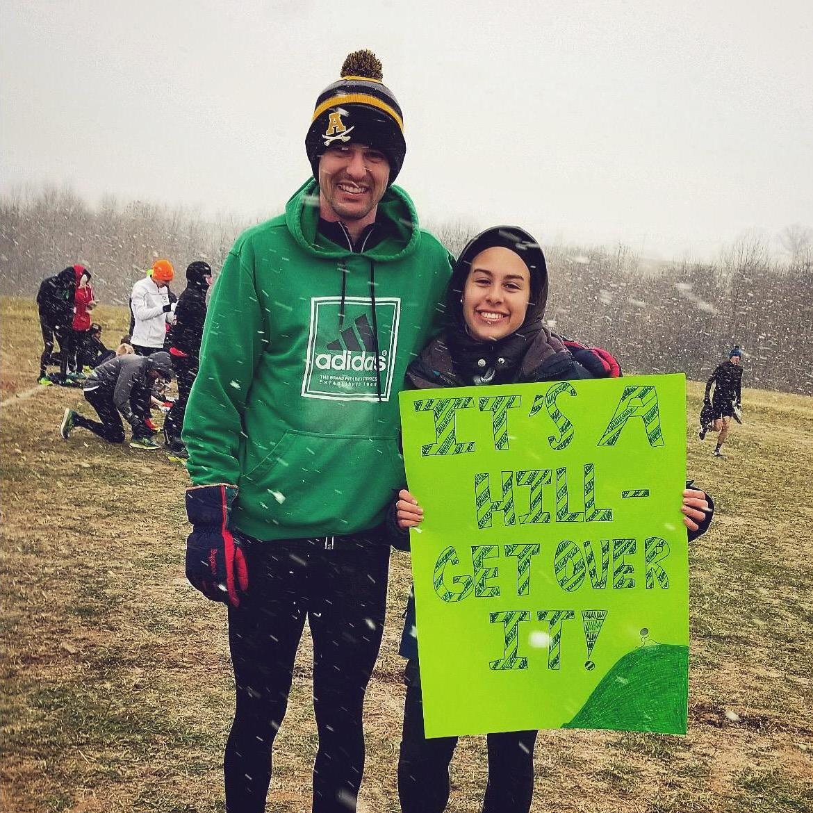 At Cross Country Club Nationals in Lexington, Kentucky- it was 20 degrees and snowy that day!
