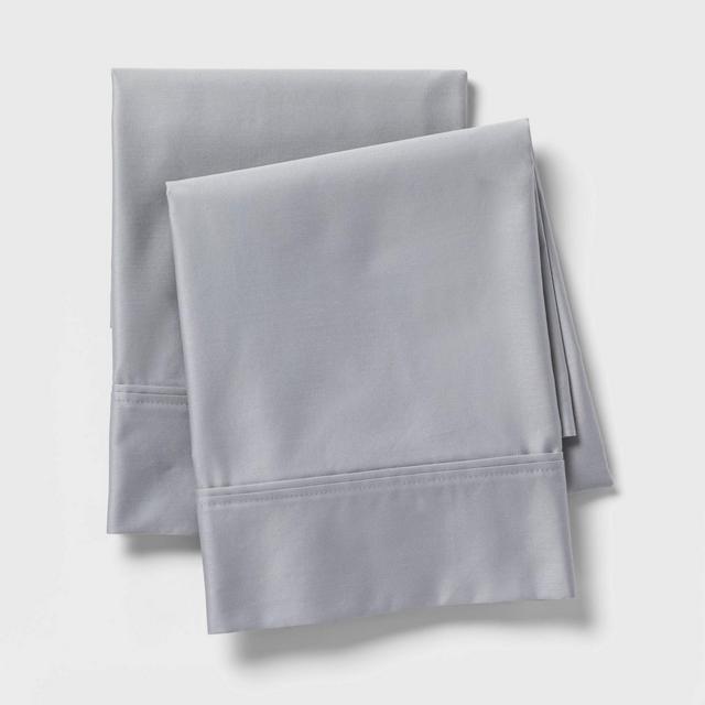 King 800 Thread Count Solid Performance Pillowcase Set Light Gray - Threshold Signature™