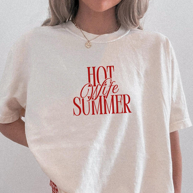 Hot Wife Summer Tee, Trendy Bride Era Shirt, Honeymoon Gift for Newlywed, Bachelorette Party T-Shirt