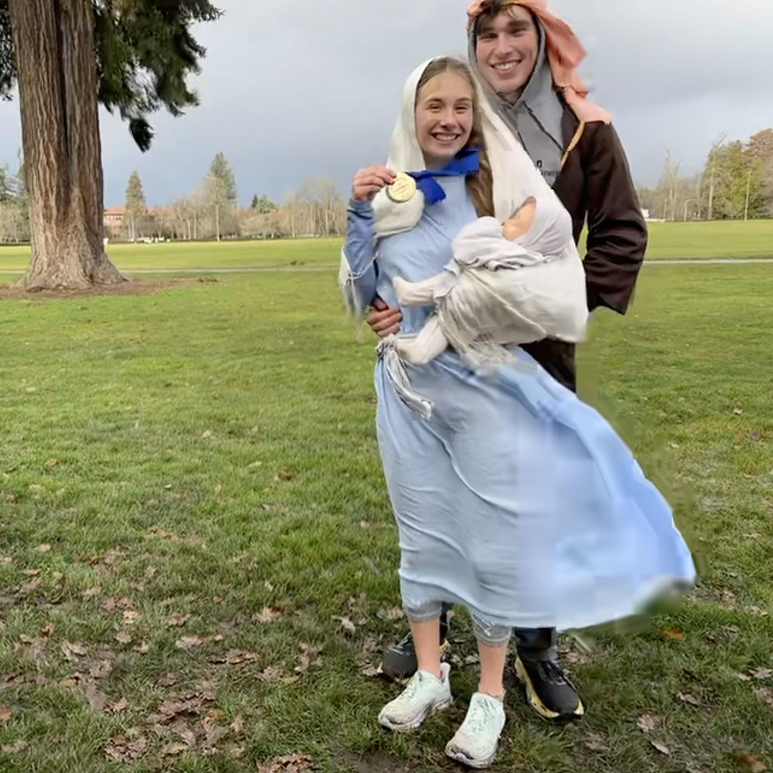 That time we ran a 5k carrying baby Jesus