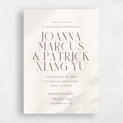 Multi-Colored Wedding Invitation - Liang Portrait