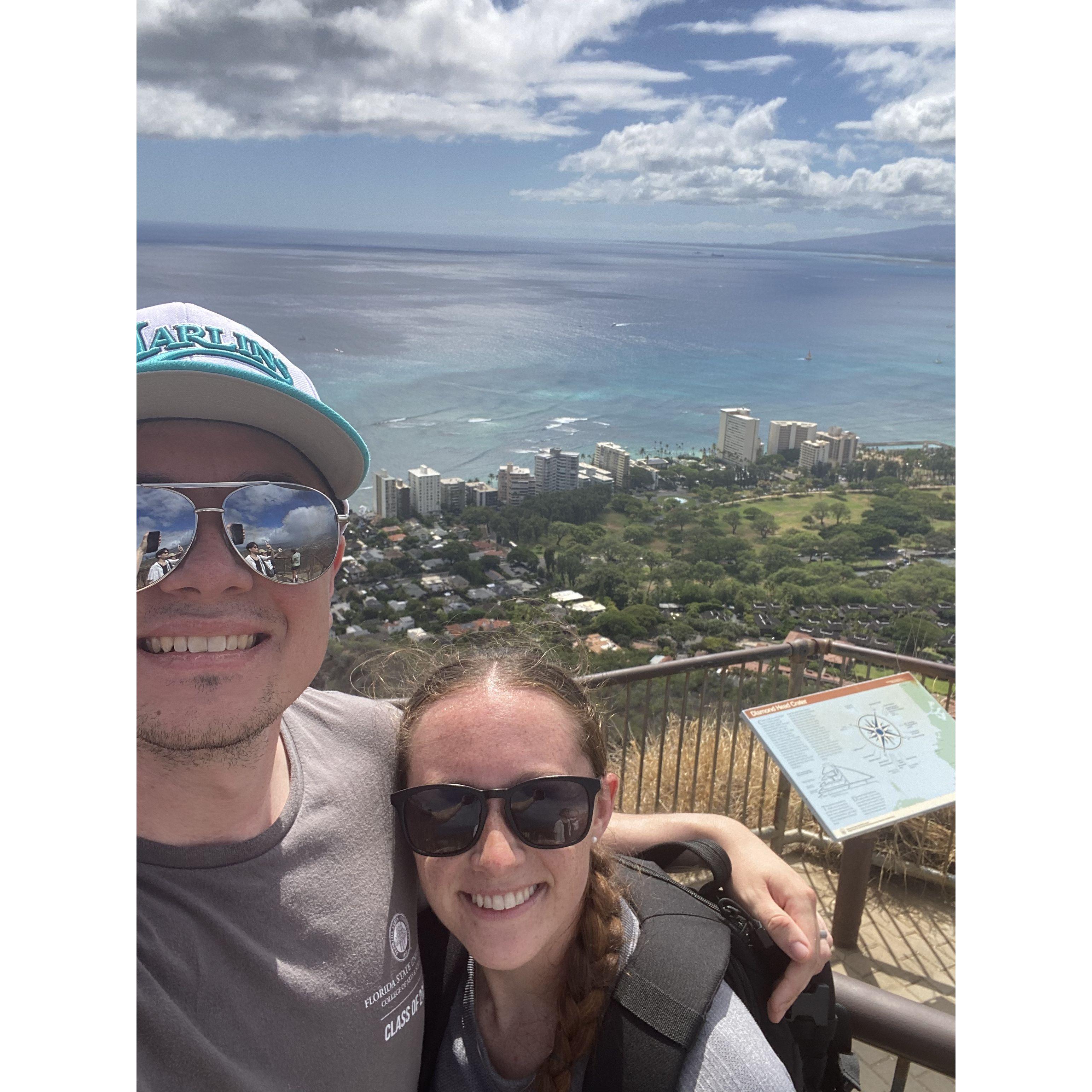 Diamond Head: a 2 hour hike we did in 45 minutes because of an incoming Tsunami.