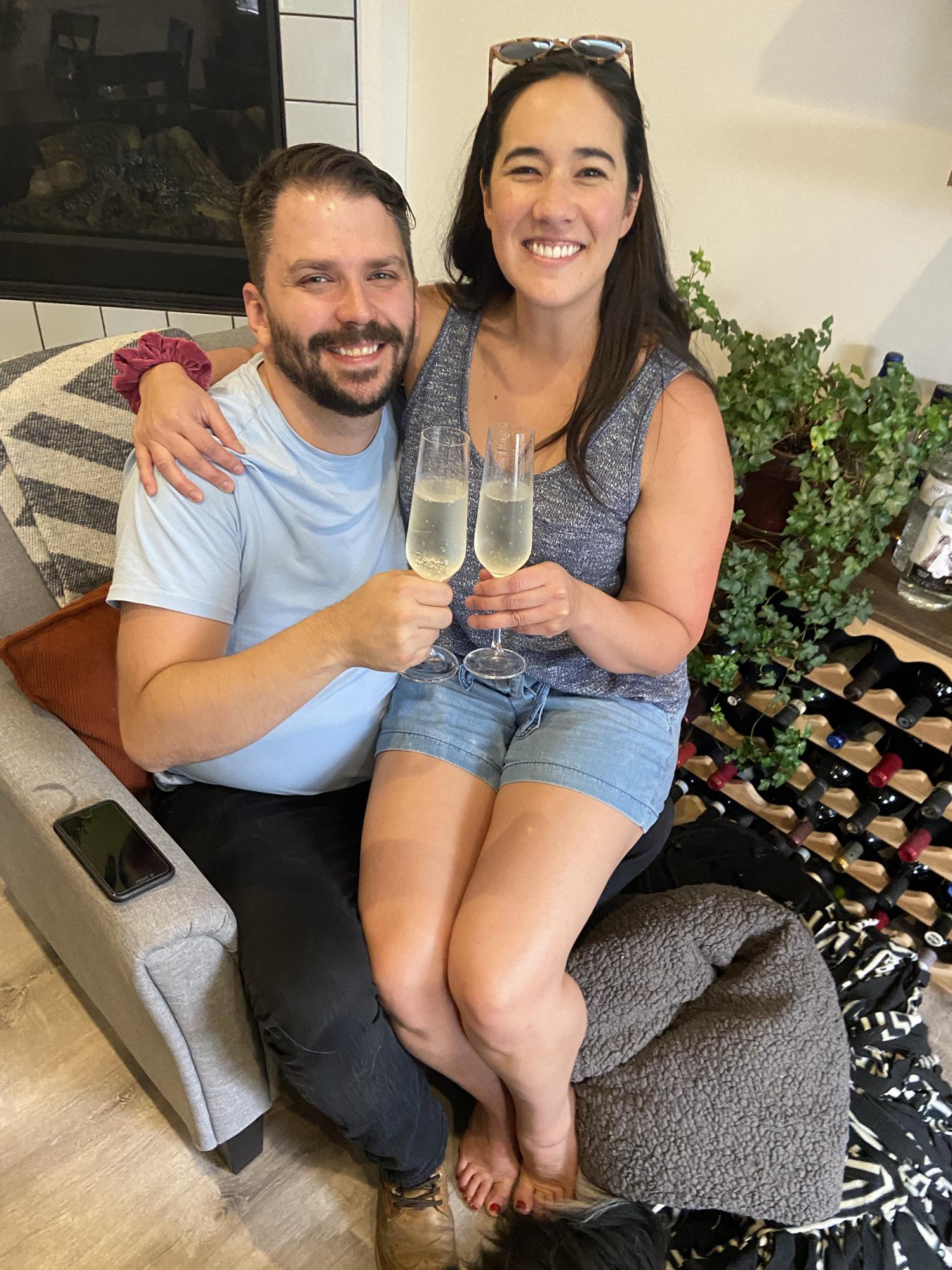 Cheers! We officially moved in together!