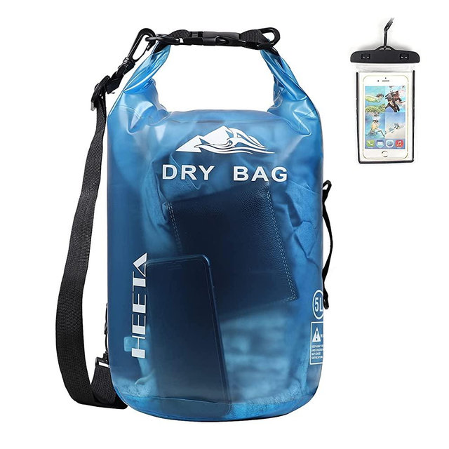 HEETA Waterproof Dry Bag for Women Men, 5L/10L/20L/30L/40L Roll Top Lightweight Dry Storage Bag Backpack with Phone Case for Travel, Swimming, Boating, Kayaking, Camping and Beach