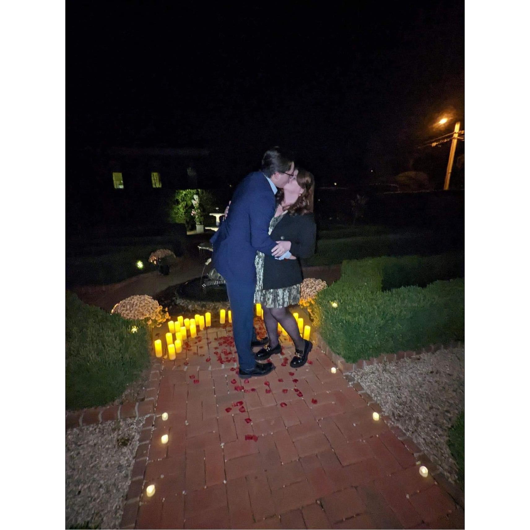 The proposal in the gardens of the Inn at Little Washington