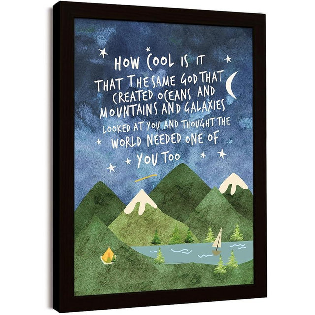Same God Creation Wall Art,How Cool is it that the Same God Canvas Frame Print for Teen Boys Room Wall Decor,Woodland Mountain Nursery Wall Decor 24'' L x 18'' H