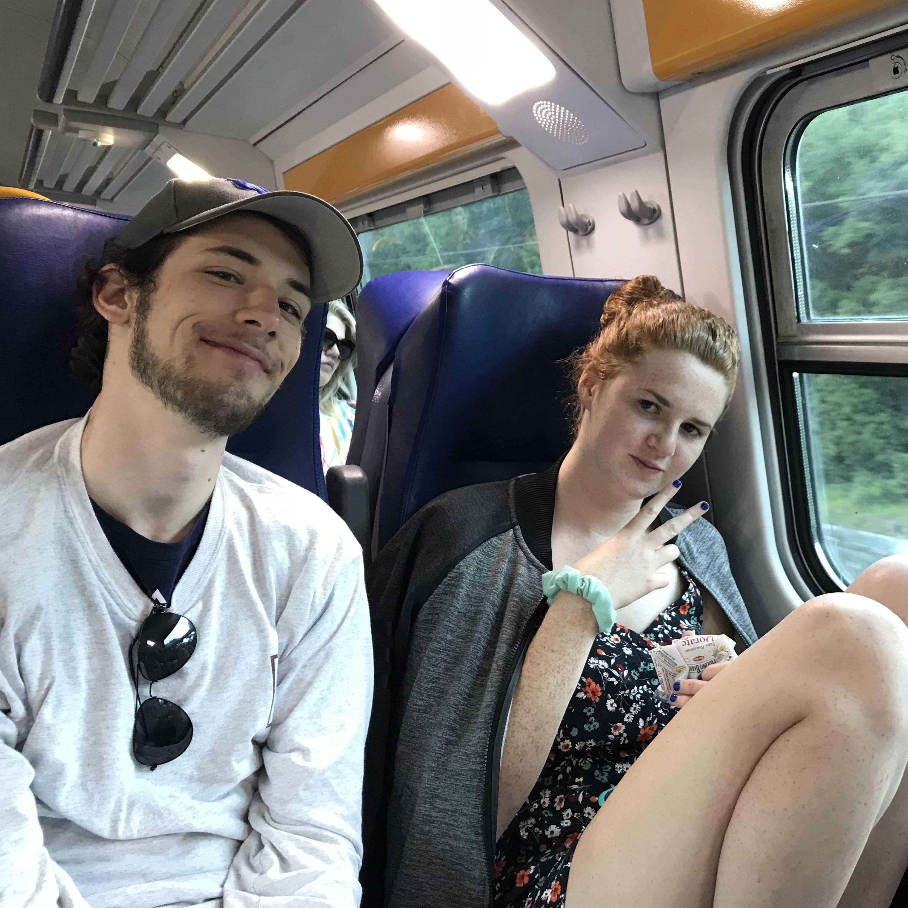 This is the first picture we ever took together. From that first bus ride at the airport, we sat next to each other every time we traveled, including this train ride from Florence to Cinque Terre.