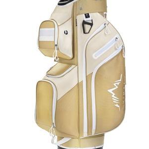 Golf Cart Bag, 15 Way Organizer Divider Top with Handles and Rain Cover | Gold