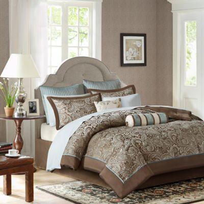 Madison Park Aubrey 12-Piece Reversible King Comforter Set in Blue