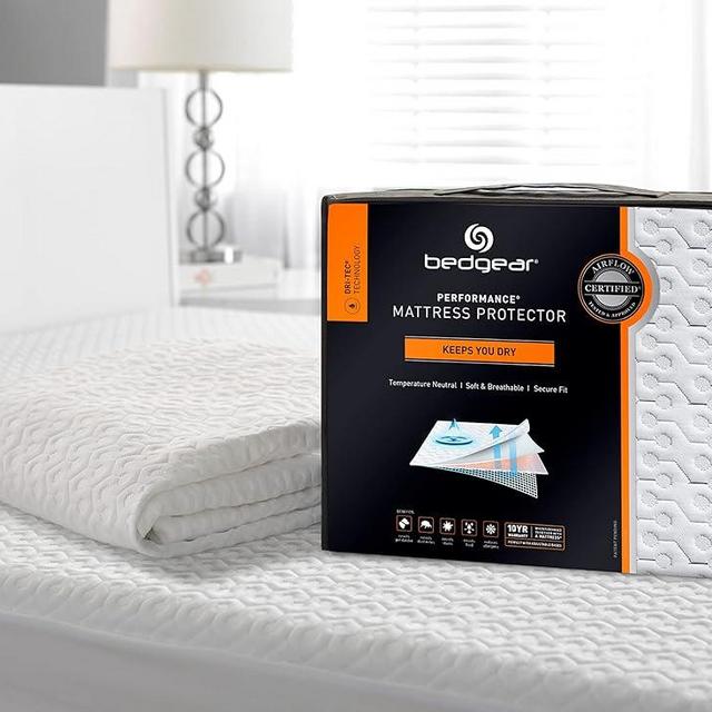 Bedgear Queen Dri-Tec Waterproof Mattress Protector - Adjustable Base Compatible -Washable, and Breathable Pad – Fitted with Stretchable Deep Pockets – Fits 18” Mattress - White