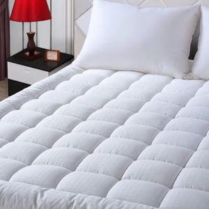 EASELAND Queen Size Mattress Pad Pillow Top Mattress Cover Quilted Fitted Mattress Protector Cotton Top Stretches up 8-21" Deep Pocket Cooling Mattress Topper (60x80 inch, White)