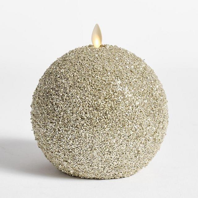 Premium Flameless Ornament Candles, Gold, Medium