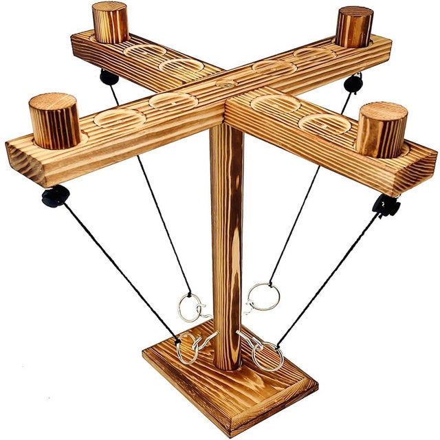 Ring toss Game for Adults,Yard Games,Wooden Rings for Ring toss,Outdoor Indoor Games,Bars Hook and Ring Game,Suitable for Camping,Party,Backyard Games,Outdoor Easter Family Games
