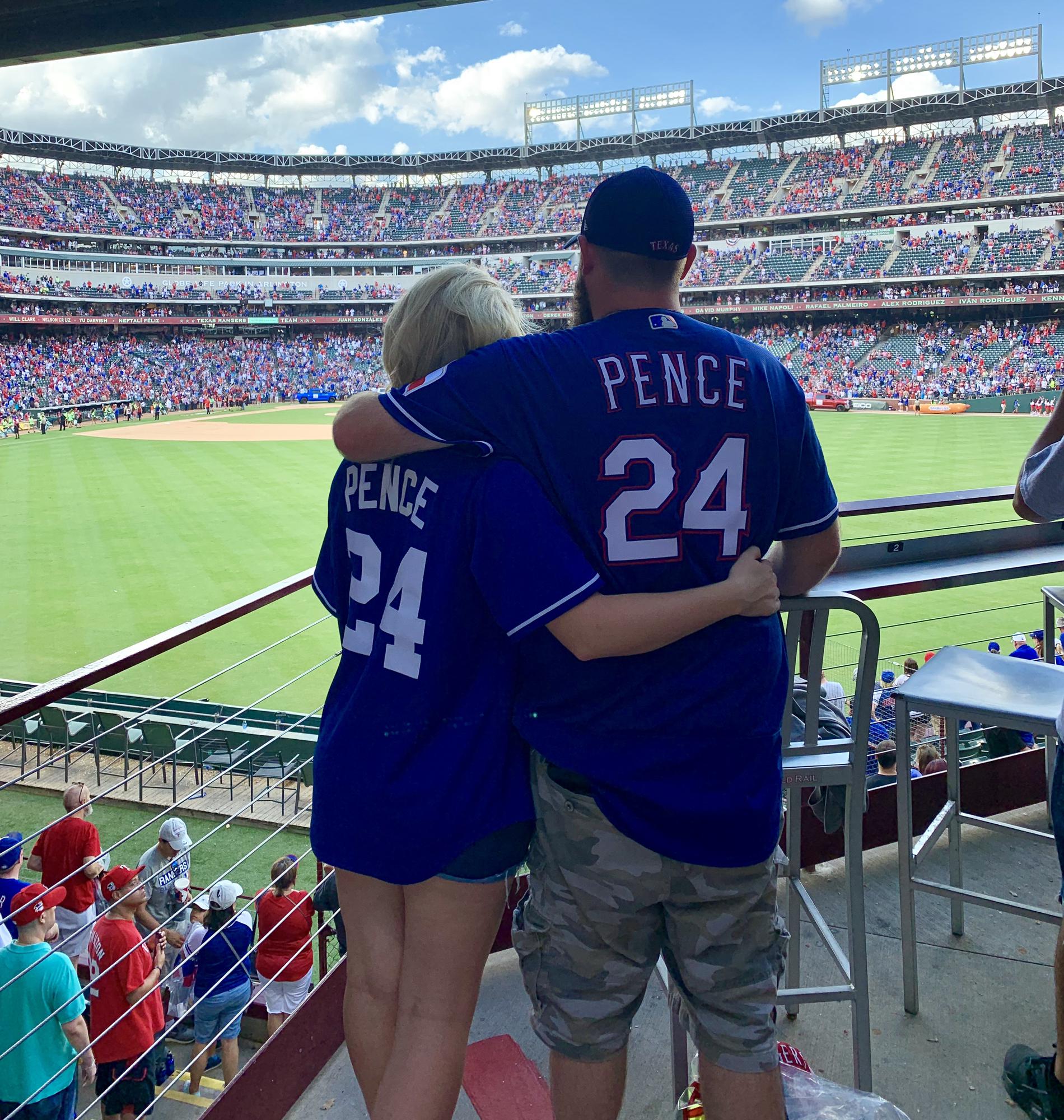 At the final Texas Rangers game at Globe Life Park.