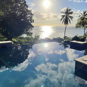 Honeymoon Resort - poolside with a view of the Pitons!