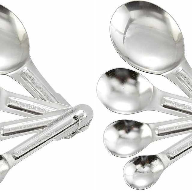Winco 4-Piece Stainless Steel Measuring Spoon Set (Pack of 2)