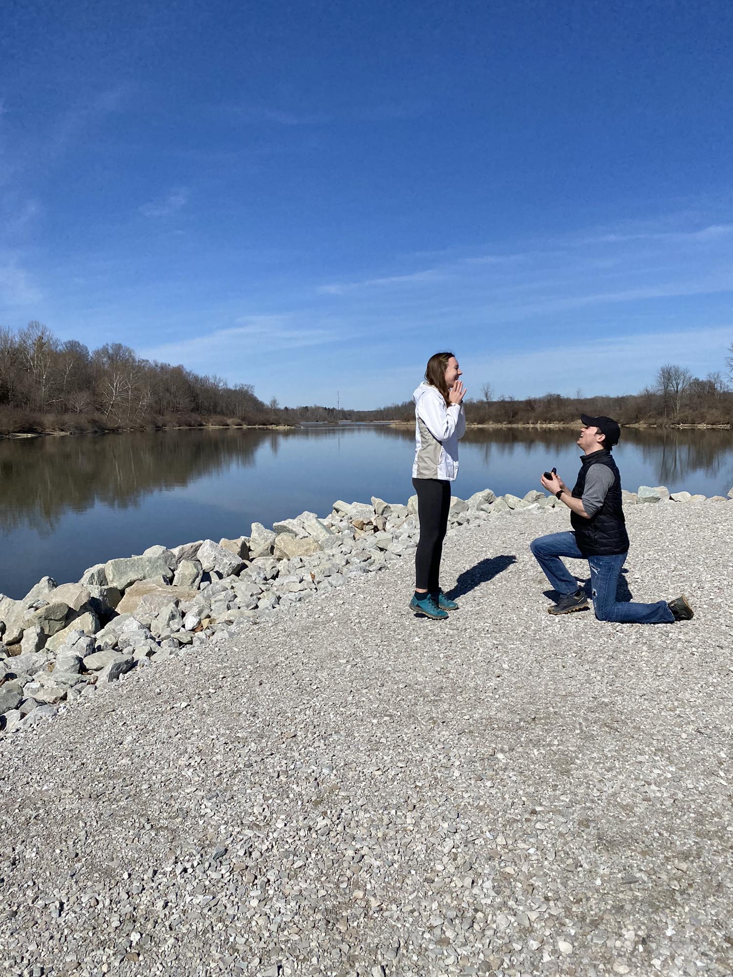Skylar proposed at Eagle Creek Park on March 7, 2021. Any guesses as to how long before that he bought the ring? Answer: 8 months earlier!