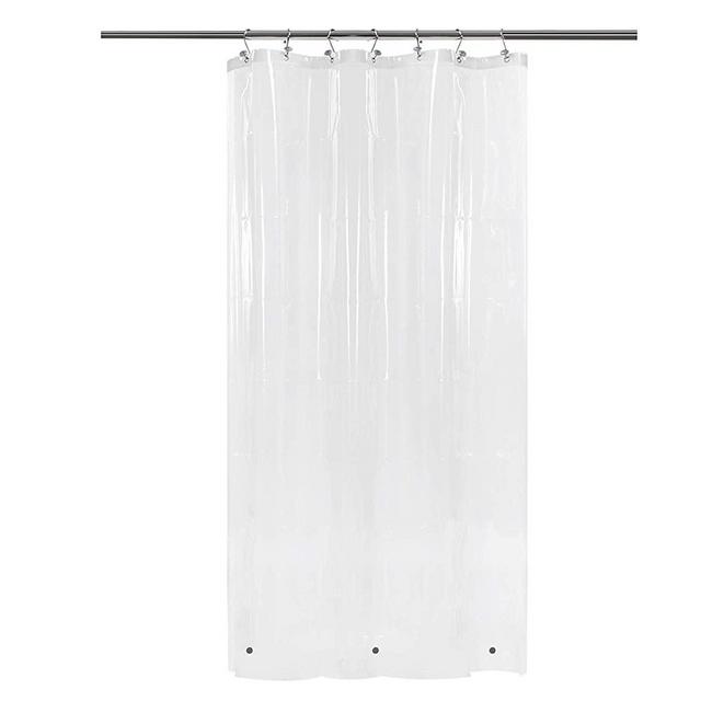 Small Shower Curtain or Liner with 3 Magnets for Shower Stall Size 36 x 72 Inches, PEVA, Waterproof, PVC Free, Metal Grommets, Clear, 36x72