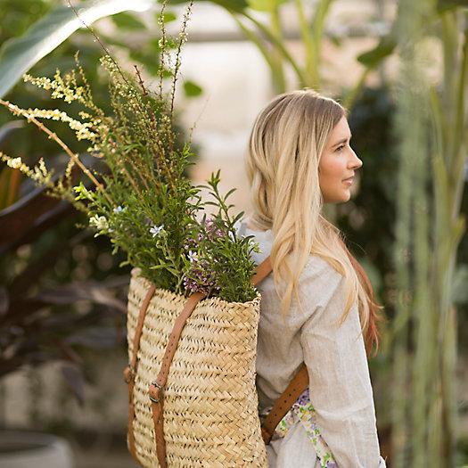 Leather Handle Market Backpack