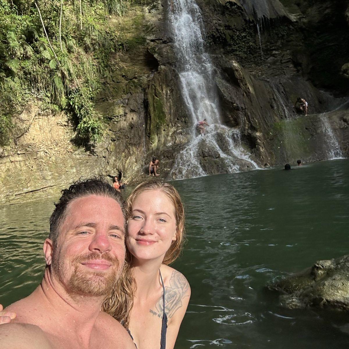 Family trip to Puerto Rico, Stephen and I went back to our waterfall (seen in an earlier picture).