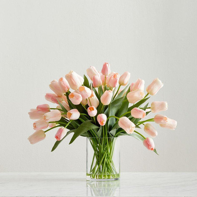 Faux Composed Tulips, Coral