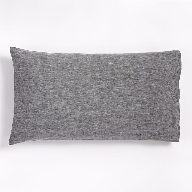 European Flax Linen Melange King Pillowcase, Slate, Set of 2