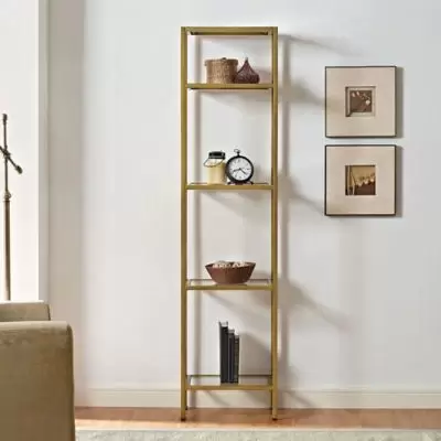 Crosley Aimee Narrow Etagere in Gold