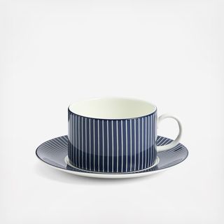 Gio Blue Pinstripe Teacup & Saucer