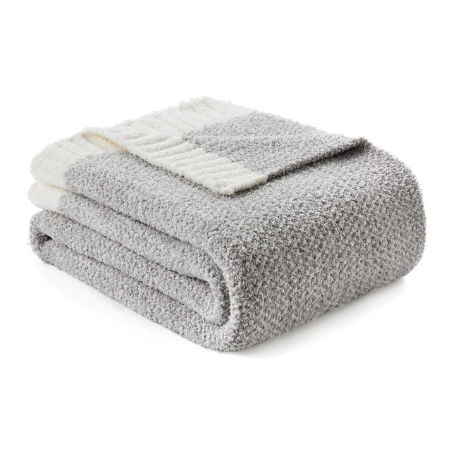 Snuggle Sac Heather Grey Throw Blanket,Grey