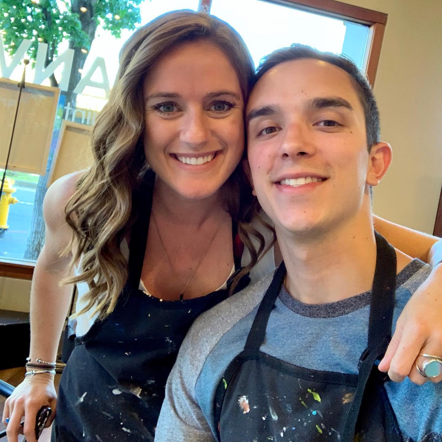 Paint and sip night celebrating Jordan's birthday