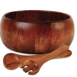 Gibson Home Gibson Home Laroda 3-piece Salad Bowl Set, Brown Wood