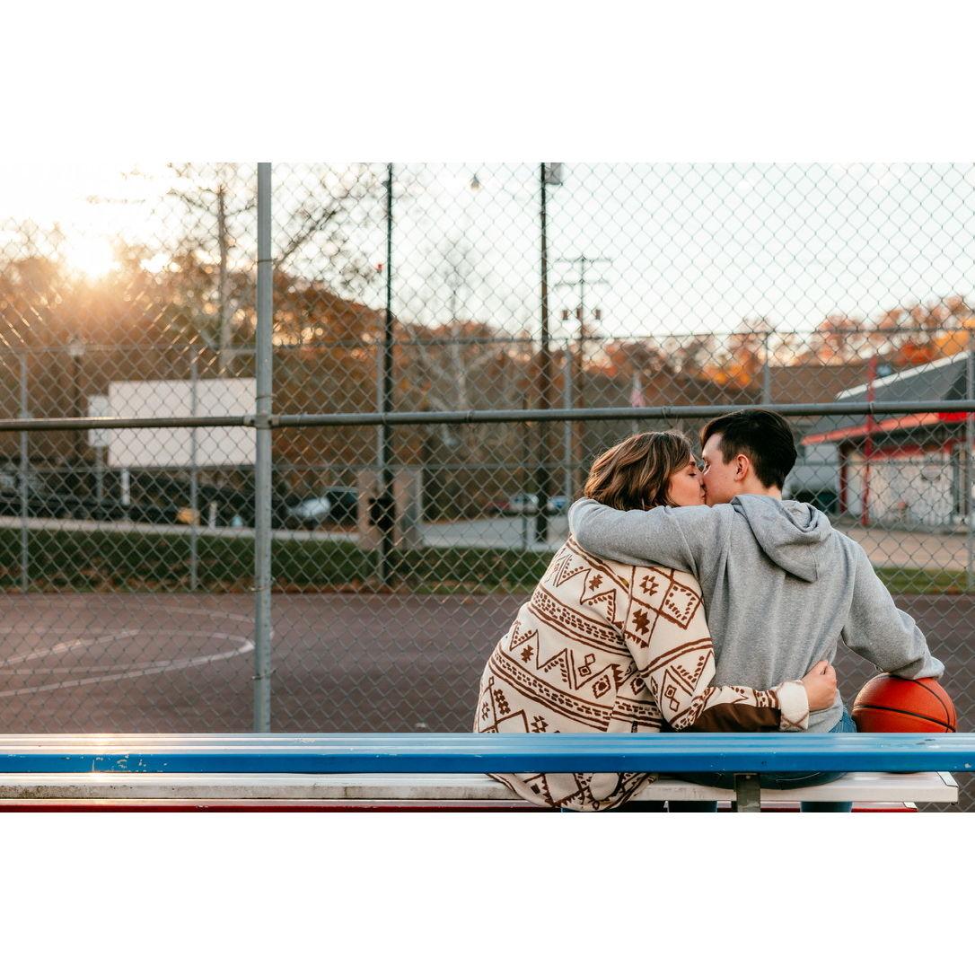 It wouldn't be right if our engagement pictures didn't include basketball in some way.