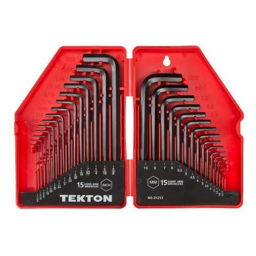 TEKTON Hex Key Wrench Set, 30-Piece (.028-3/8 in, 7-10 mm) | 25253