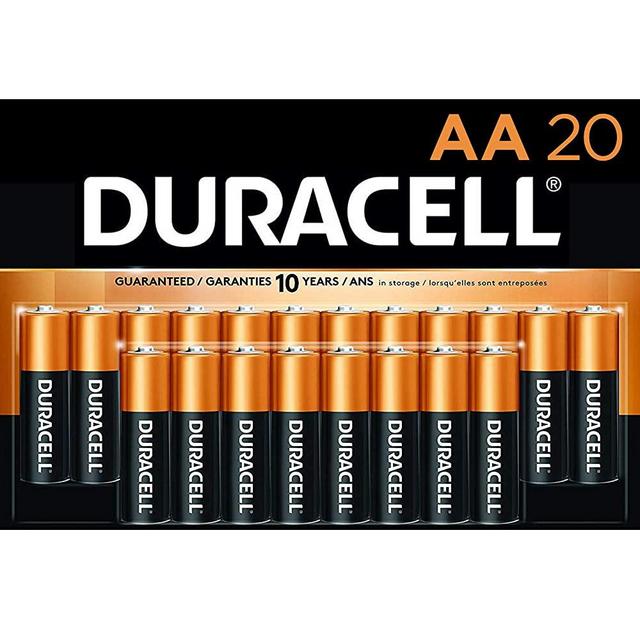 Duracell - CopperTop AA Alkaline Batteries - Long Lasting, All-Purpose Double A battery for Household and Business - 20 Count