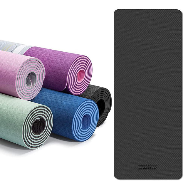 CAMBIVO Extra Thick Yoga Mat for Women Men Kids, Professional TPE Yoga Mats, Workout Mat for Yoga, Pilates and Floor Exercises