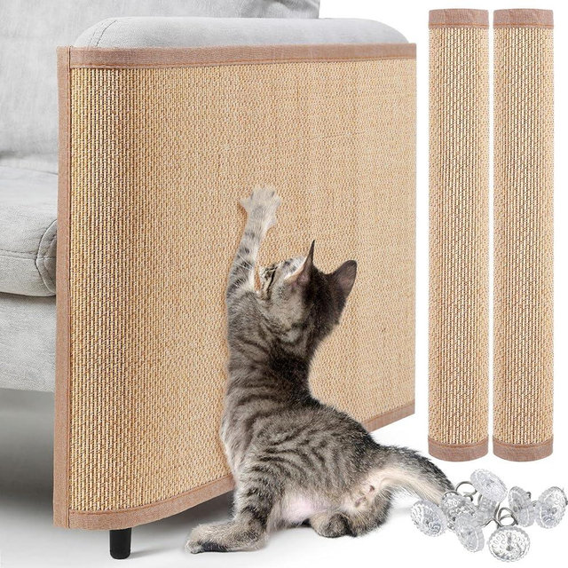 Newwiee 2 Pcs Cat Scratch Furniture Protector Mat Sofa Couch Protector for Cats Pet Scratching Pads for Couch, Sofa, Chair, Easy Installation(15.7 x 23.6 inch)