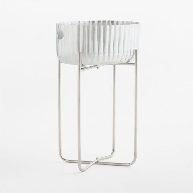 Bash Silver Beverage Tub with Stainless Steel Stand