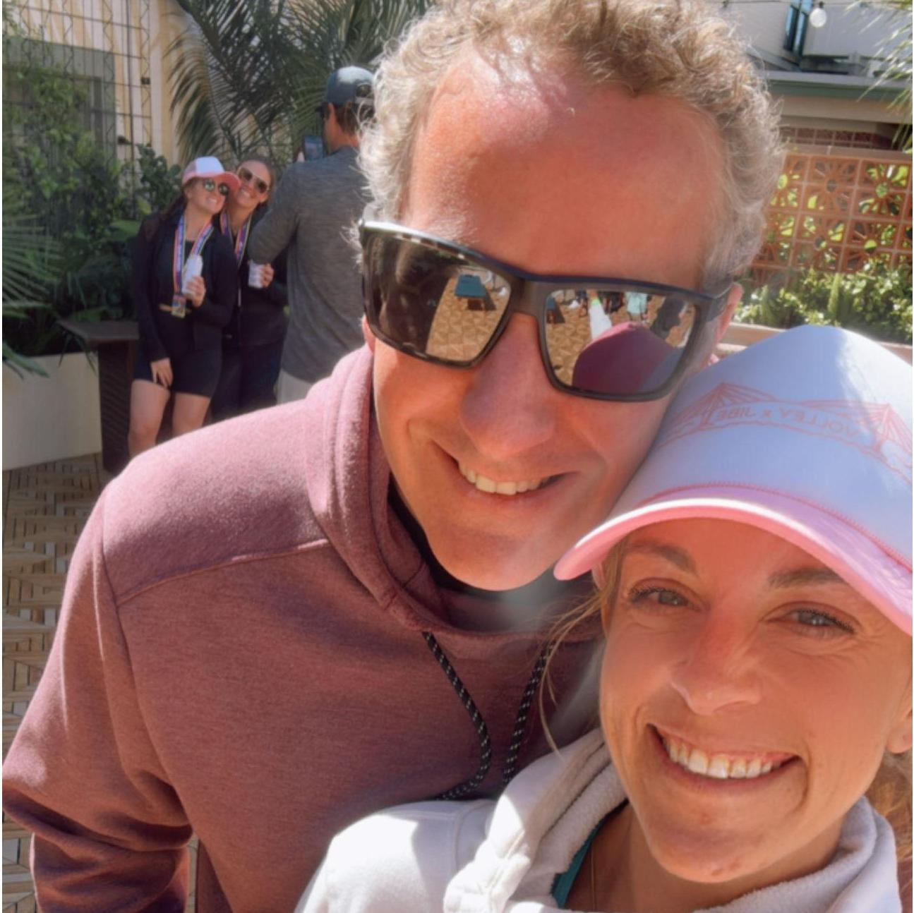 Celebrating at Little Palm after Blair finished the Cooper River Bridge Run!