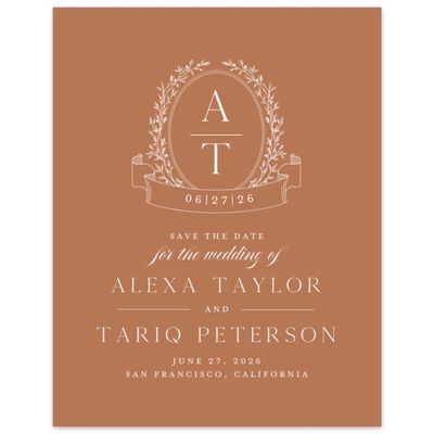 Tuscany, Orange Wedding Digital Save the Date - Hetherton Portrait