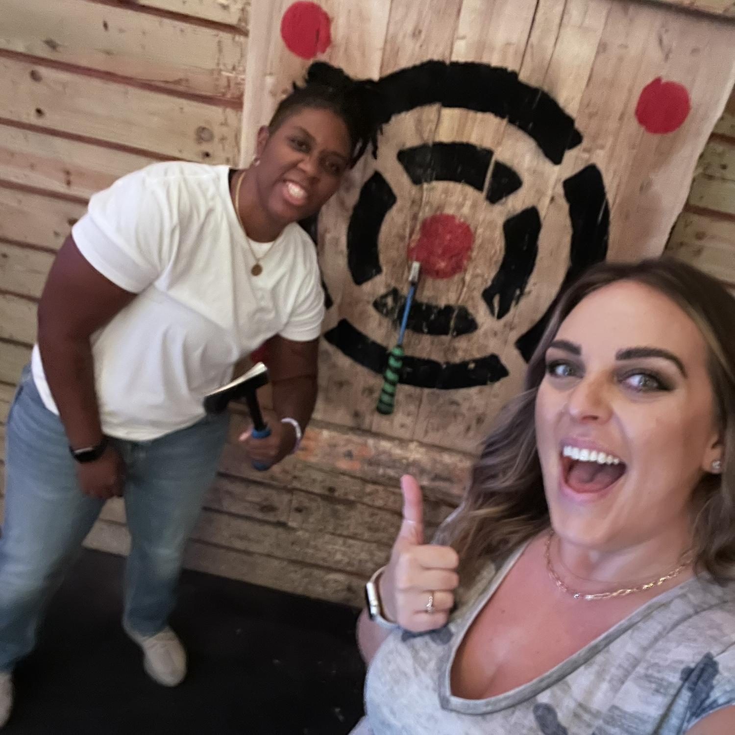 The night we got engaged! We went axe throwing first :)