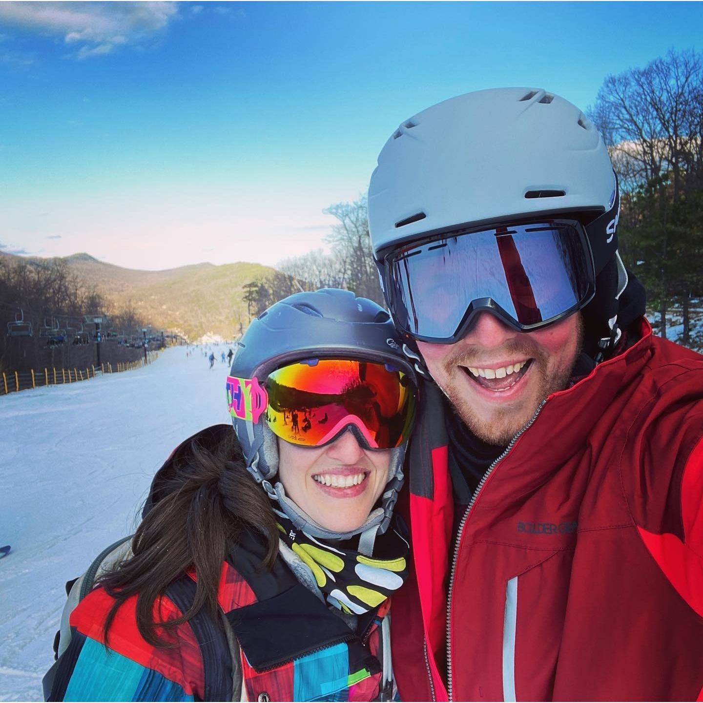 Enjoying our first snow season together at Whitetail Resort in PA.
